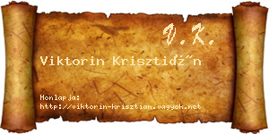 Viktorin Krisztián névjegykártya